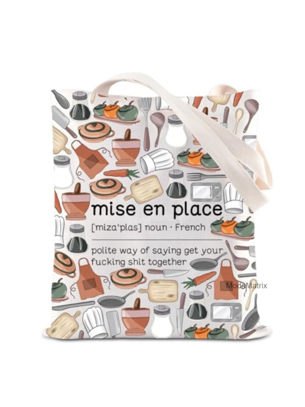 Chef Gift Mise En Place Cotton Canvas Tote Bag French Kitchen Saying Sous Chef